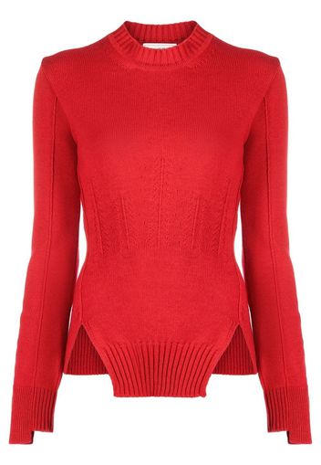 Alexander McQueen choppy-hem cashmere jumper - Rot