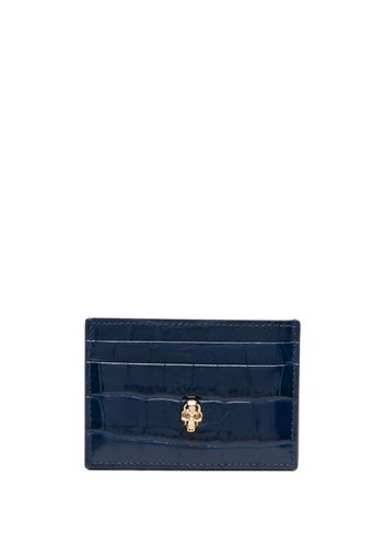 Alexander McQueen crocodile effect card slot - Blau