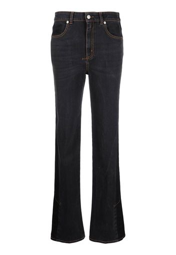 Alexander McQueen logo-patch bootcut jeans - Schwarz