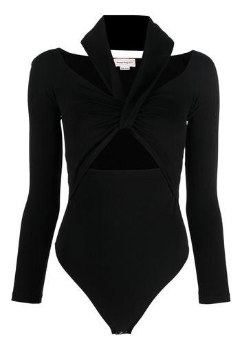 Alexander McQueen cut-out halterneck bodysuit - Schwarz