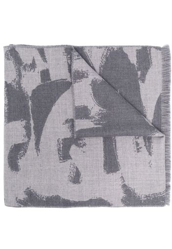 Alexander McQueen Graffiti-print wool scarf - Grau