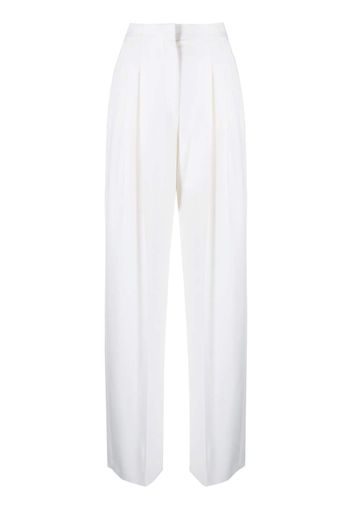 Alexander McQueen pleat-detail tailored trousers - Weiß