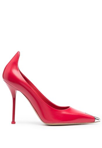 Alexander McQueen contrast-toecap leather pumps - Rot