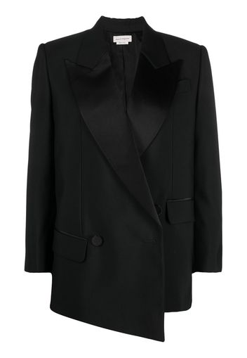 Alexander McQueen asymmetric double-breasted blazer - Schwarz