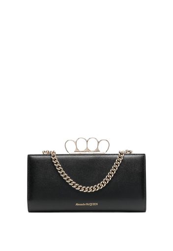 Alexander McQueen four-ring detail clutch bag - Schwarz