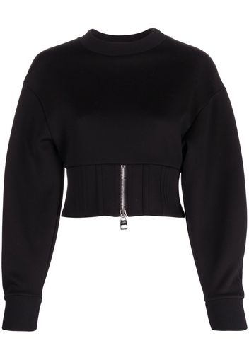 Alexander McQueen cocoon-sleeve zipped sweatshirt - Schwarz