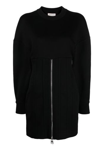 Alexander McQueen zip-detail mini dress - Schwarz