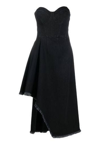 Alexander McQueen asymmetric denim dress - Schwarz