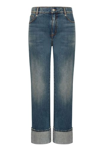 Alexander McQueen turn-up hem straight-leg jeans - Blau