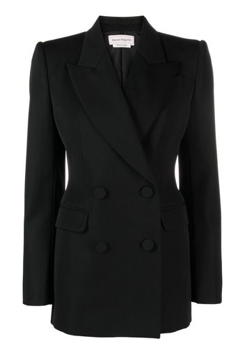 Alexander McQueen double-breasted wool blazer - Schwarz