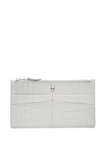 Alexander McQueen crocodile-effect leather purse - Grau