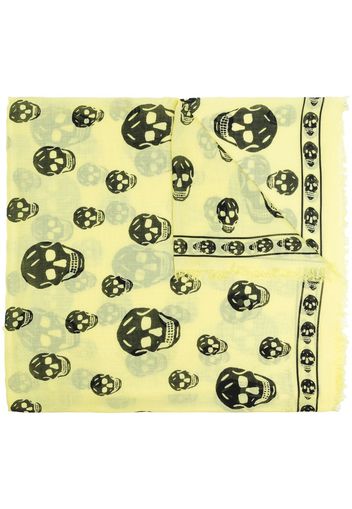 Alexander McQueen Skull logo embroidered scarf - Gelb