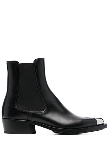 Alexander McQueen toe-cap 35mm leather boots - Schwarz