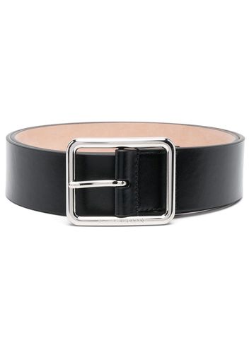 Alexander McQueen engraved-logo leather belt - Schwarz