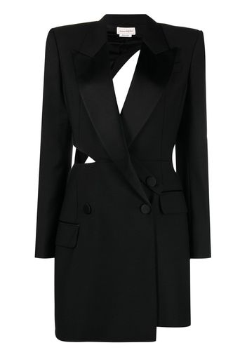 Alexander McQueen cut-out asymmetric blazer dress - Schwarz