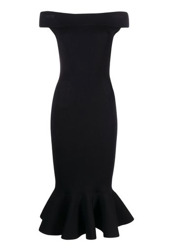 Alexander McQueen off-shoulder knitted dress - Schwarz