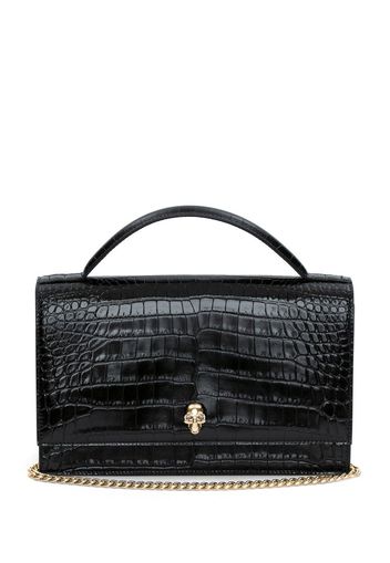 Alexander McQueen Skull crocodile-embossed tote bag - Schwarz