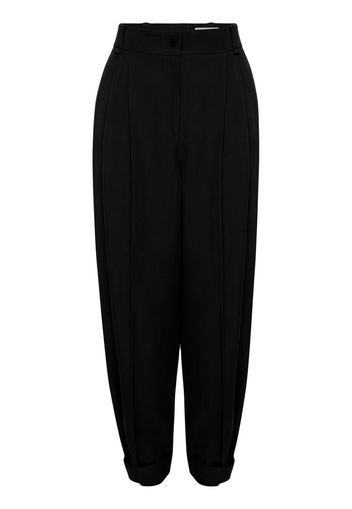 Alexander McQueen cropped high-waisted tapered trousers - Schwarz