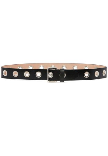 Alexander McQueen eyelets leather belt - Schwarz