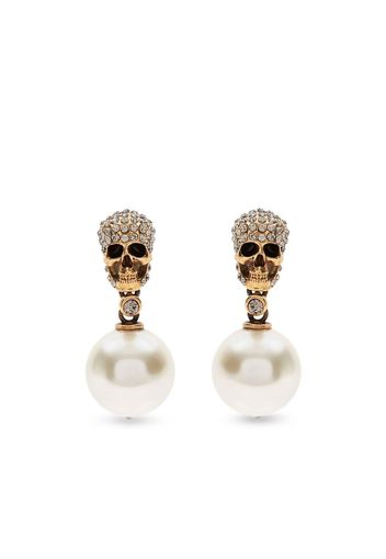 Alexander McQueen pavé skull earrings - Gold