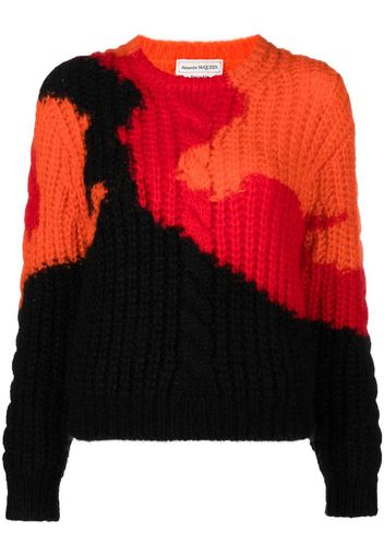 Alexander McQueen colourblock knit jumper - Orange