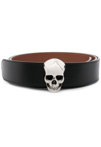 Alexander McQueen skull-embellished buckle belt - Schwarz