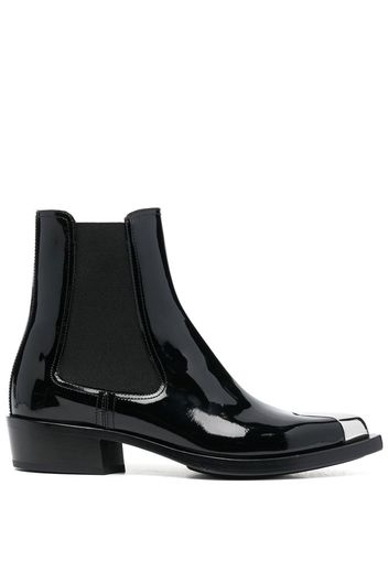 Alexander McQueen patent ankle boots - Schwarz