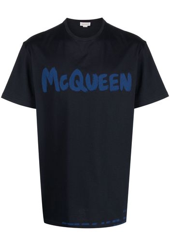 Alexander McQueen logo-print cotton T-shirt - Blau