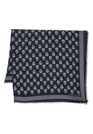 Alexander McQueen skull print scarf - Blau