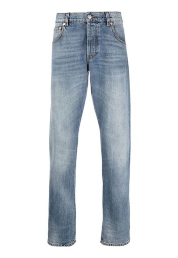 Alexander McQueen stonewashed straight-leg jeans - Blau