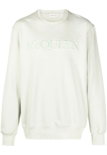 Alexander McQueen logo-embroidered sweatshirt - Grün