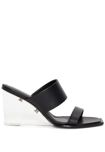 Alexander McQueen 75mm platform leather mules - Schwarz