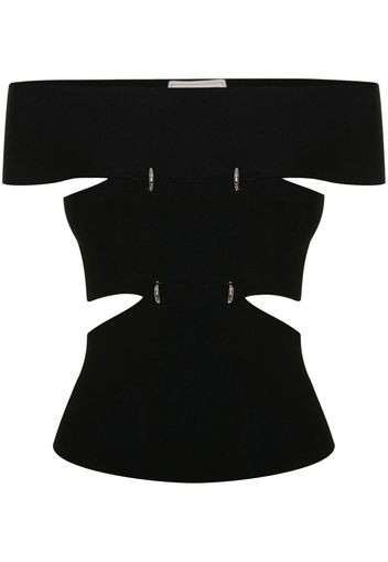 Alexander McQueen Schulterfreies Cropped-Oberteil - Schwarz