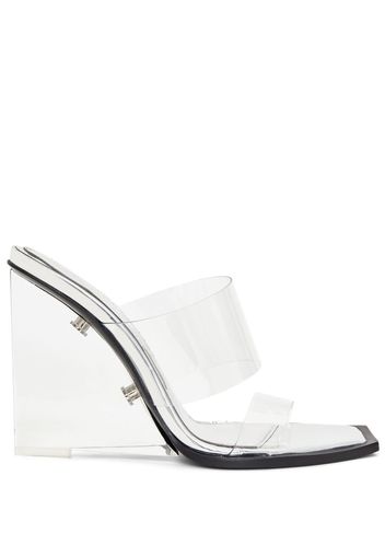 Alexander McQueen Wedge-Sandalen mit eckiger Kappe - Silber