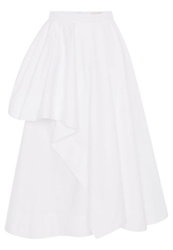 Alexander McQueen Asymmetrischer Midirock mit Falten - Weiß