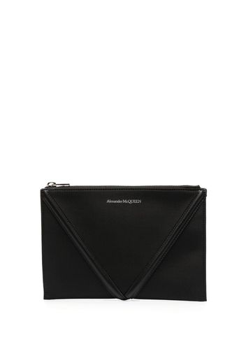 Alexander McQueen logo-print envelope clutch - Schwarz