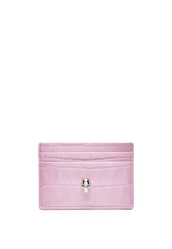 Alexander McQueen Skull-plaque leather cardholder - Rosa