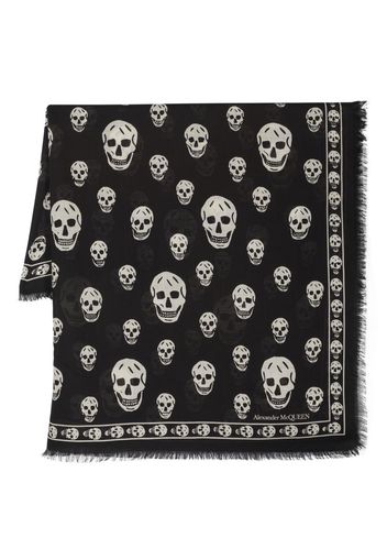 Alexander McQueen Skull-print wool scarf - Schwarz