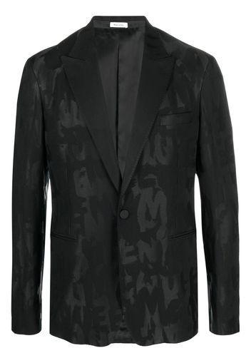 Alexander McQueen all-over logo-print blazer - Schwarz