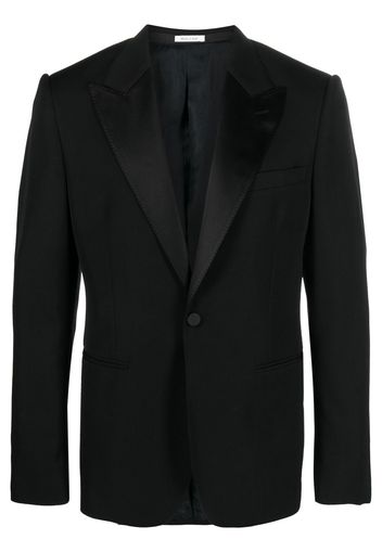 Alexander McQueen silk lapels blazer - Schwarz