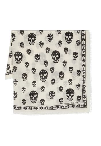 Alexander McQueen skull-print wool scarf - Nude