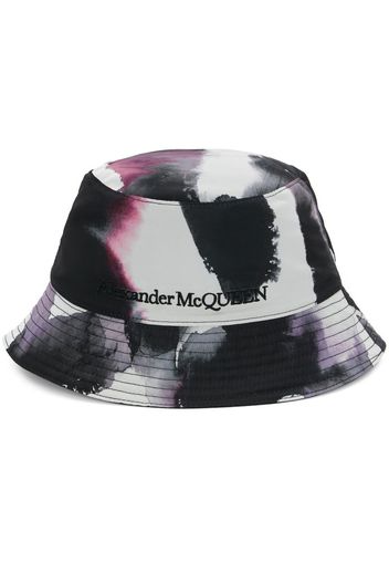 Alexander McQueen Fischerhut mit Graffiti-Print - Schwarz