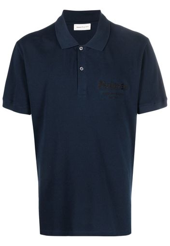 Alexander McQueen logo-embroidered polo shirt - Blau