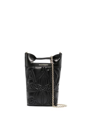 Alexander McQueen embroidered mini bucket bag - Schwarz