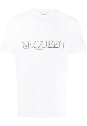 Alexander McQueen logo-embroidered cotton T-shirt - Weiß