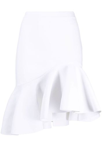 Alexander McQueen asymmetric peplum skirt - Weiß