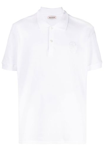 Alexander McQueen Poloshirt mit Totenkopf-Patch - Weiß