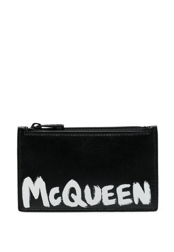 Alexander McQueen logo-print leather wallet - Schwarz