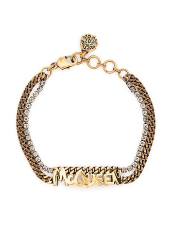 Alexander McQueen logo-lettering chain bracelet - Gold