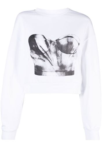 Alexander McQueen Sweatshirt mit grafischem Print - Weiß